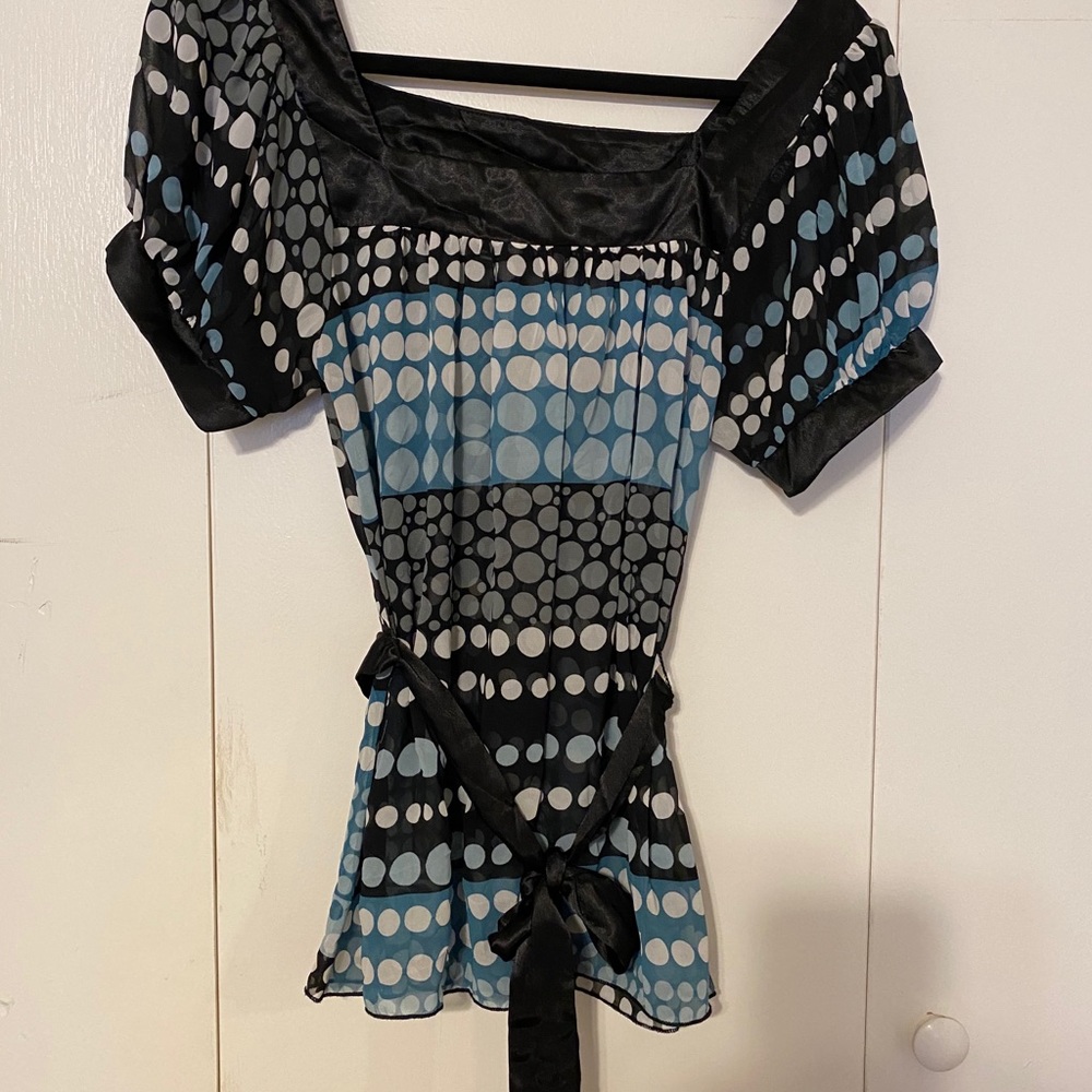 Soulmates, patterned, tie waist blouse